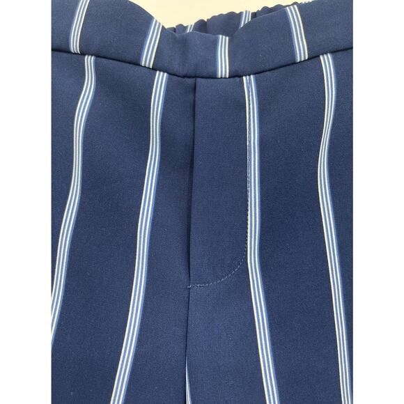 Old Navy Womens High Rise Straight Leg Pant Flat Front Blue White Stripes Sz 12 - Picture 3 of 6